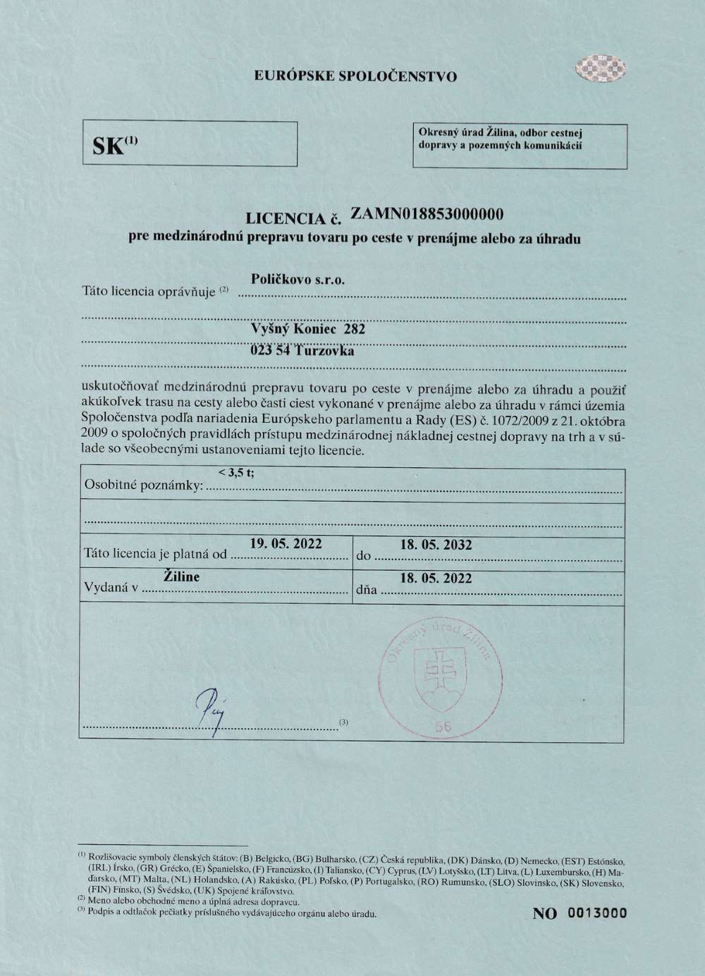 Licencia EURÓPSKE SPOLOČENSTVO